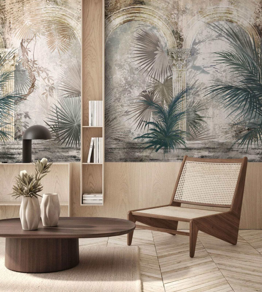 Palms before light arches — interior 1