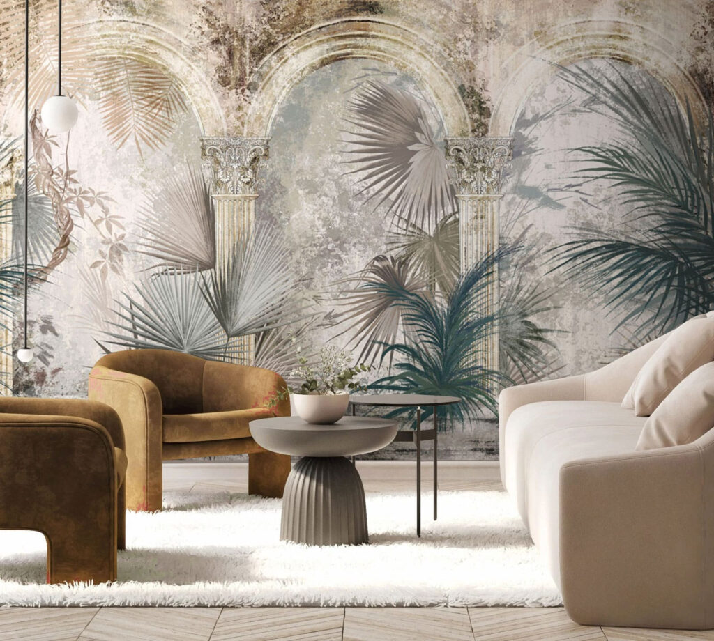 Palms before light arches — interior 2