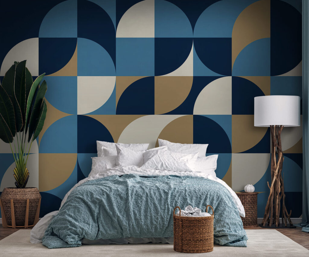Quarter circles in ochre — interior 1