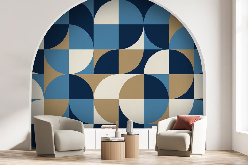 Quarter circles in ochre — interior 2