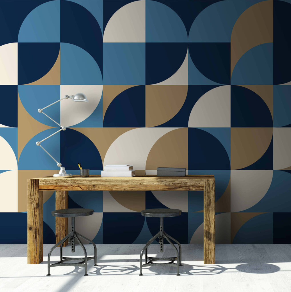 Quarter circles in ochre — interior 3