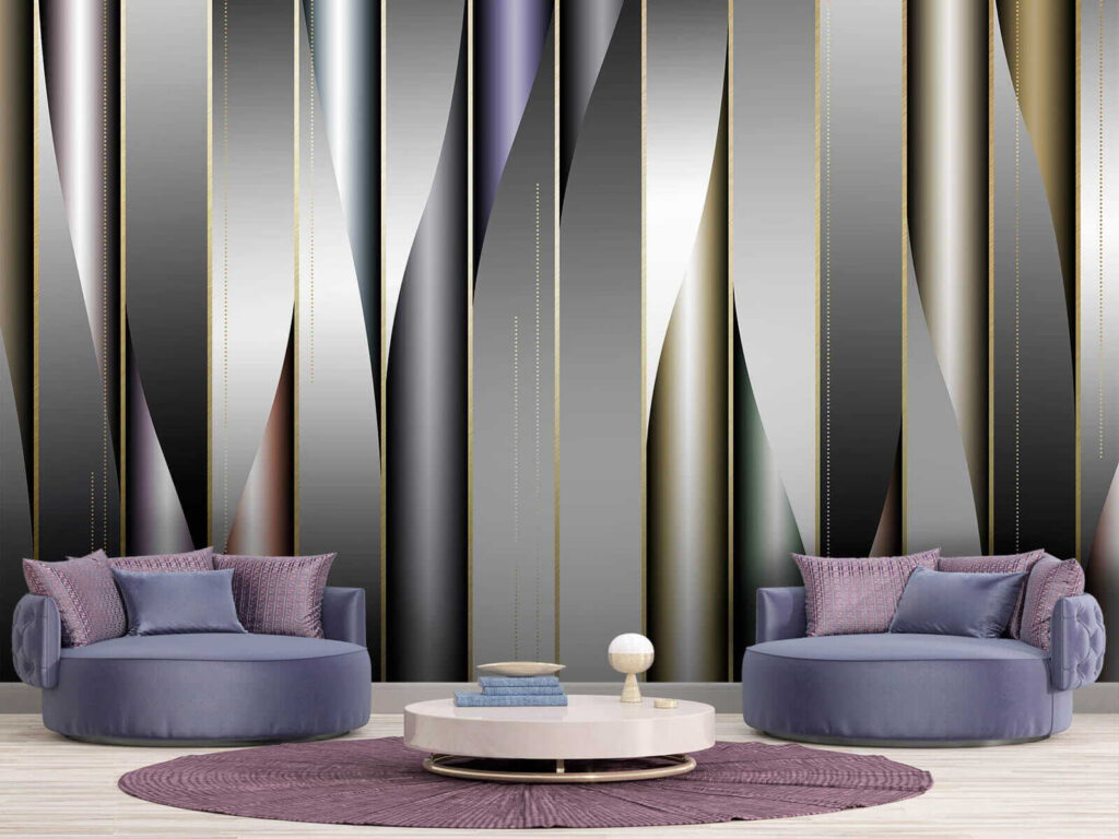 Shiny ribbons in strips — interior 1