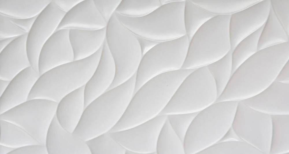 White leaf folds repeating — full design
