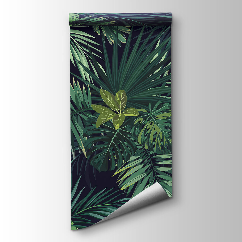 Night blue palm leaves — product view