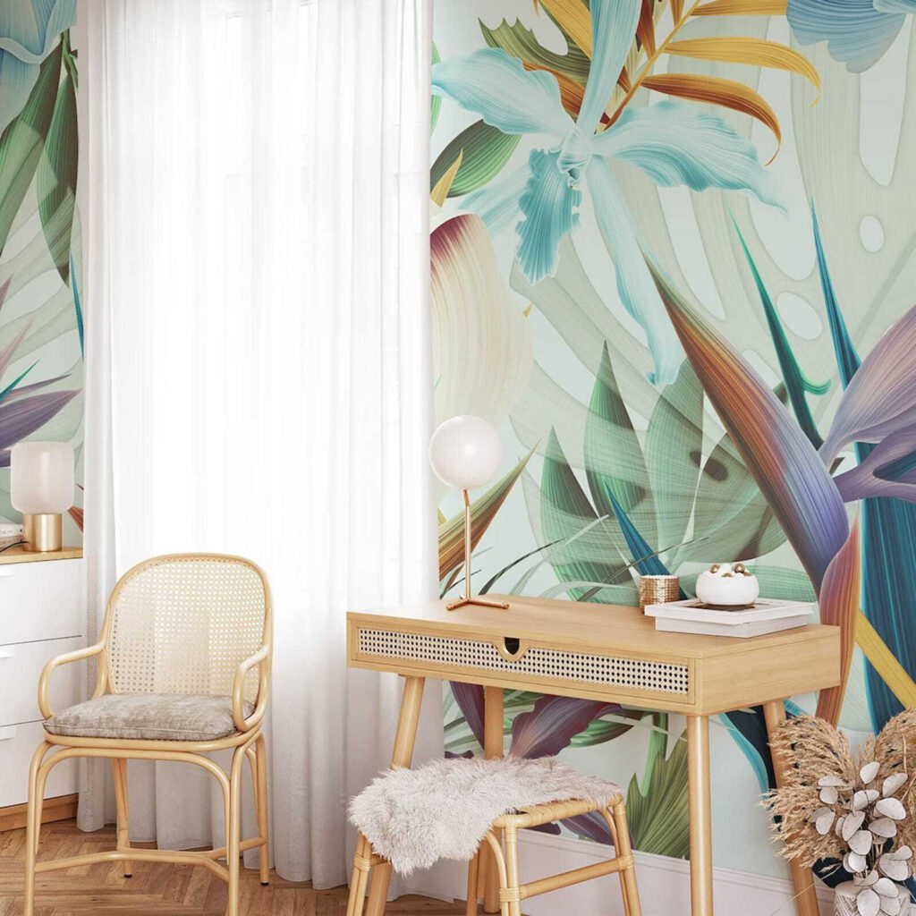 Bright tropical leaves — interior 3