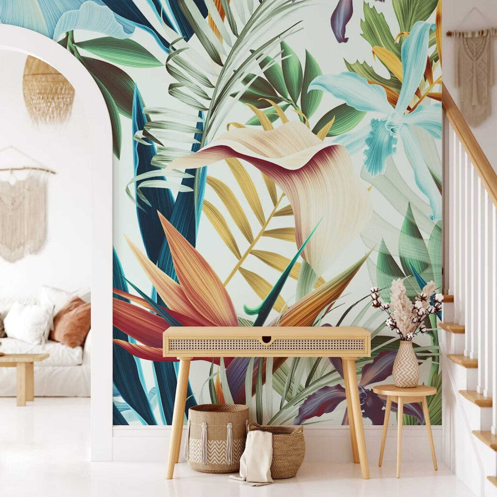 Bright tropical leaves — interior 1