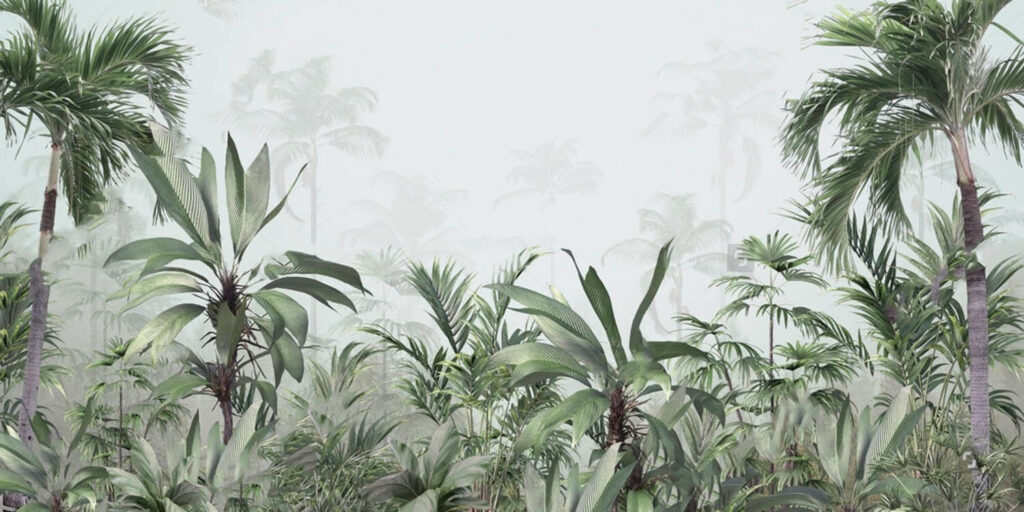 Pale palms in layers — full design