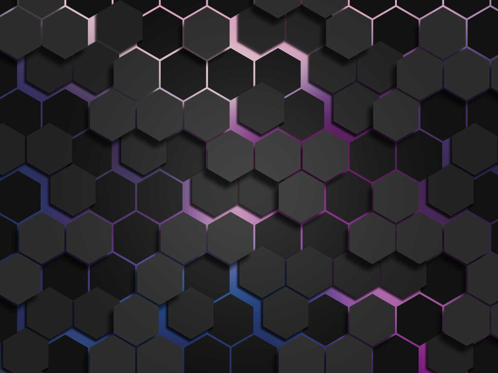 Dark hexagons with light — full design