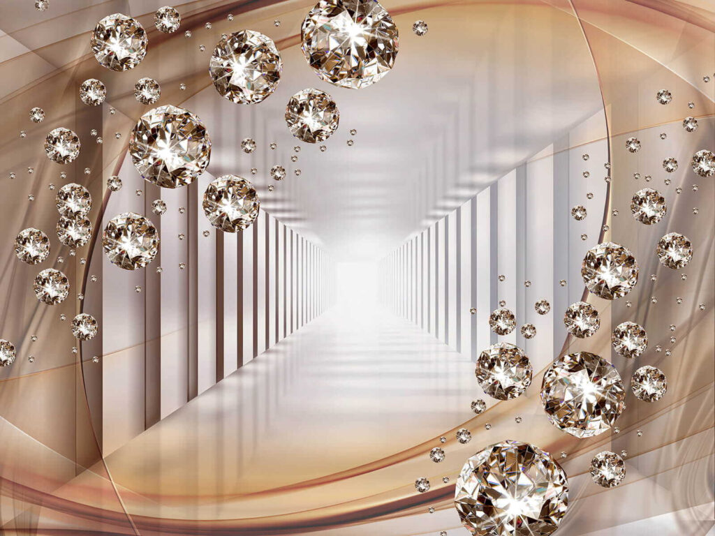 Golden corridor with orbs — full design