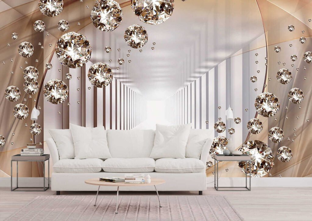 Golden corridor with orbs — interior 3