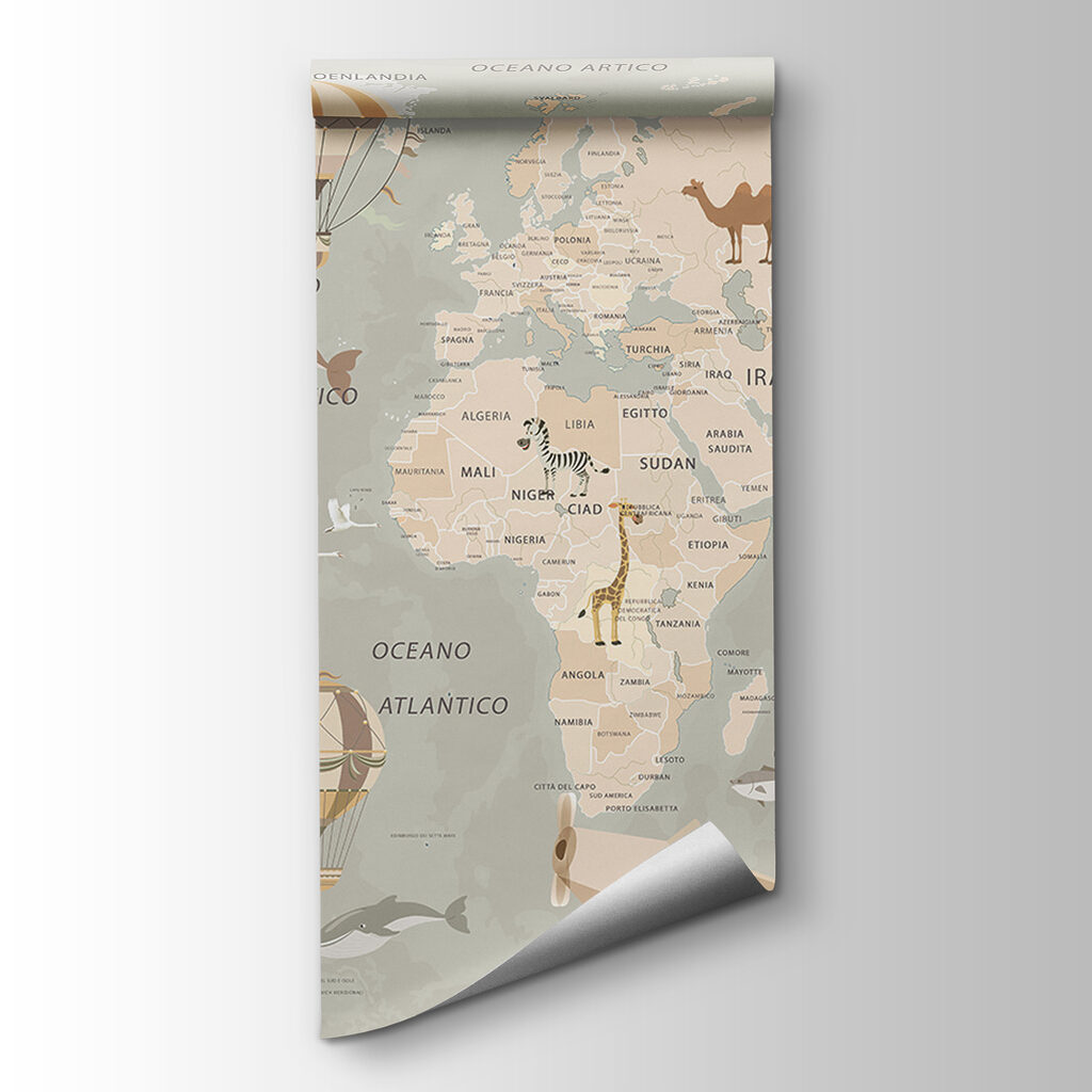 Old planes above map — product view