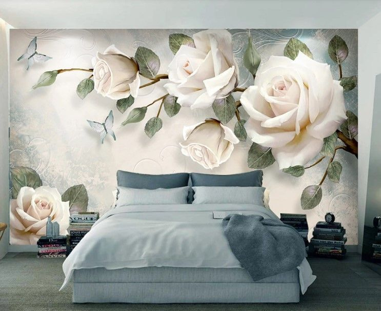 Cream roses with butterflies — interior 1