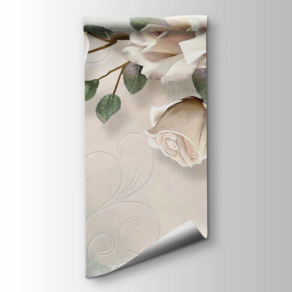 Cream roses with butterflies — product view