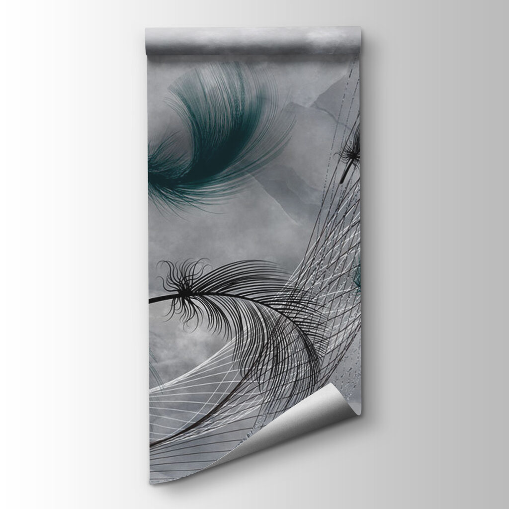 Dark feathers over lines — product view
