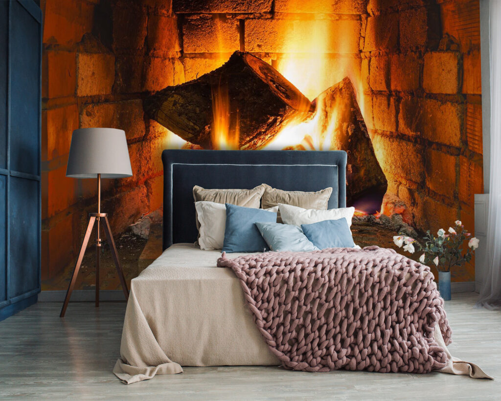 Flames in the hearth — interior 1