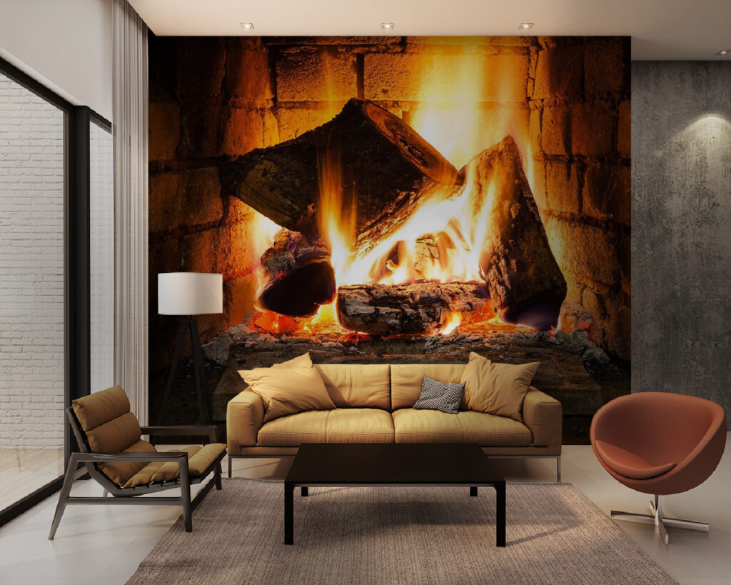 Flames in the hearth — interior 2