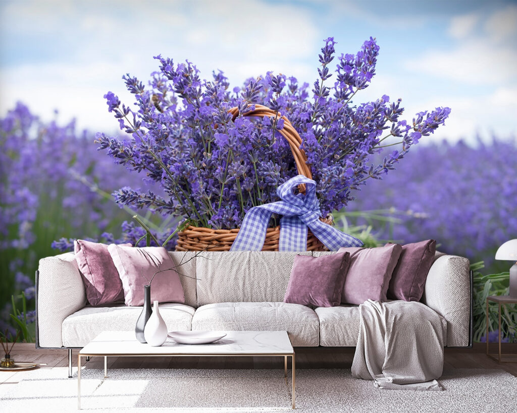 Lavender in wicker basket — interior 1
