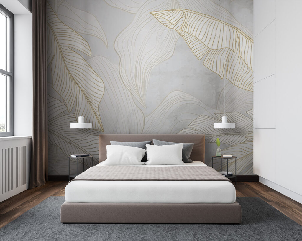 White leaves, gold lines — interior 2