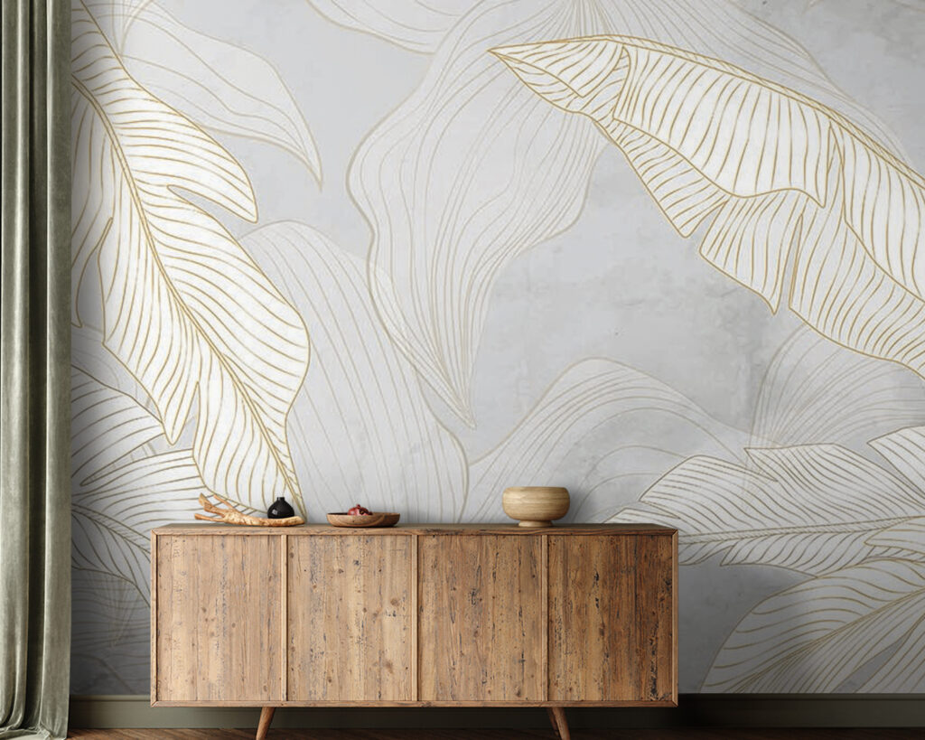 White leaves, gold lines — interior 4