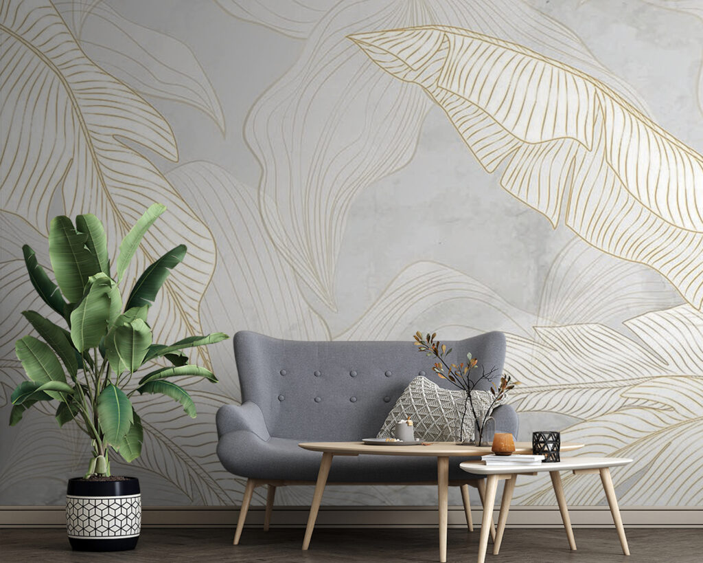 White leaves, gold lines — interior 7
