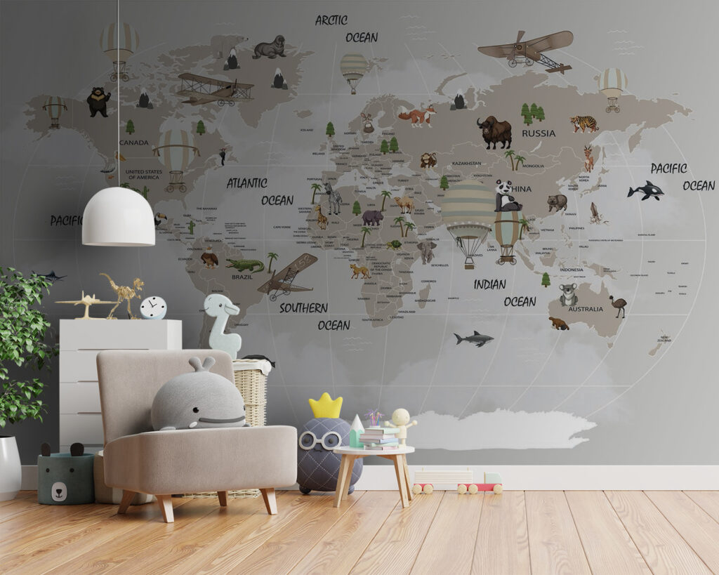 Travel symbols and animals — interior 1