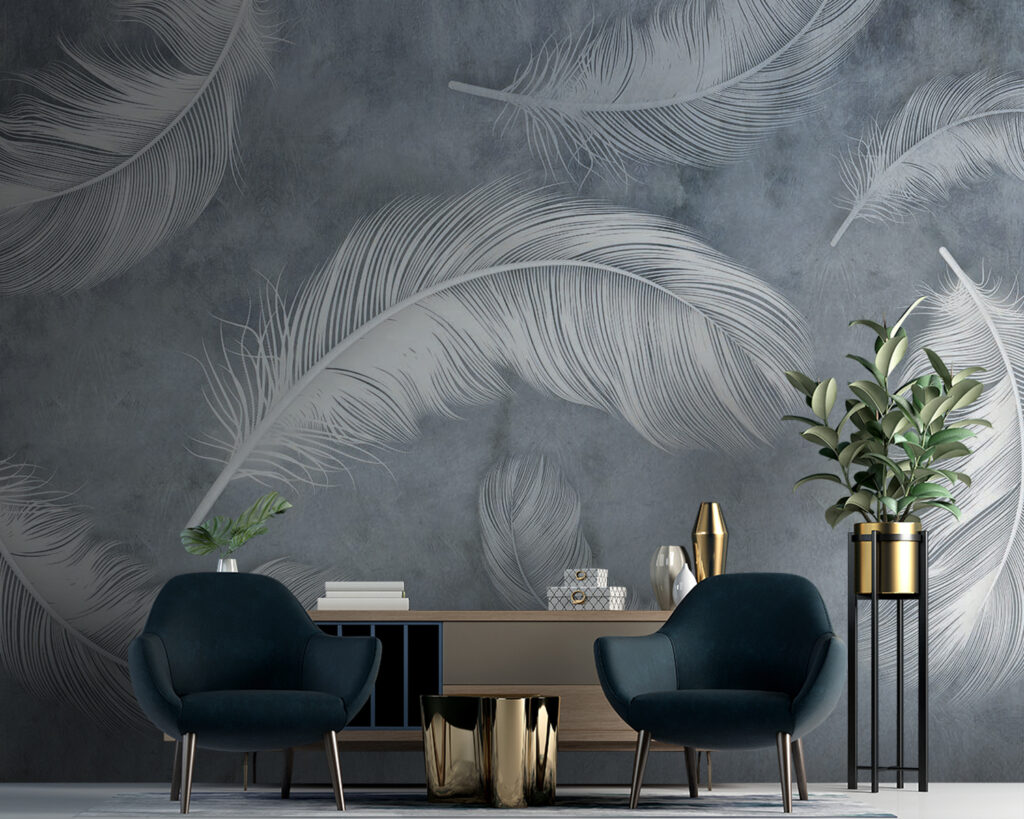 White feathers in mist — interior 3