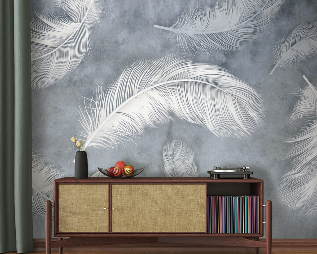 White feathers in mist — interior 5