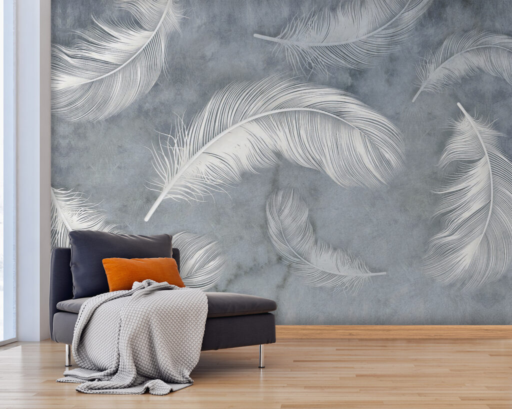 White feathers in mist — interior 6