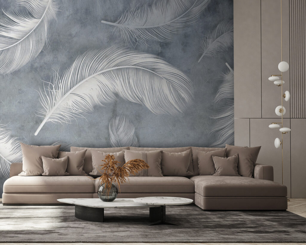 White feathers in mist — interior 9