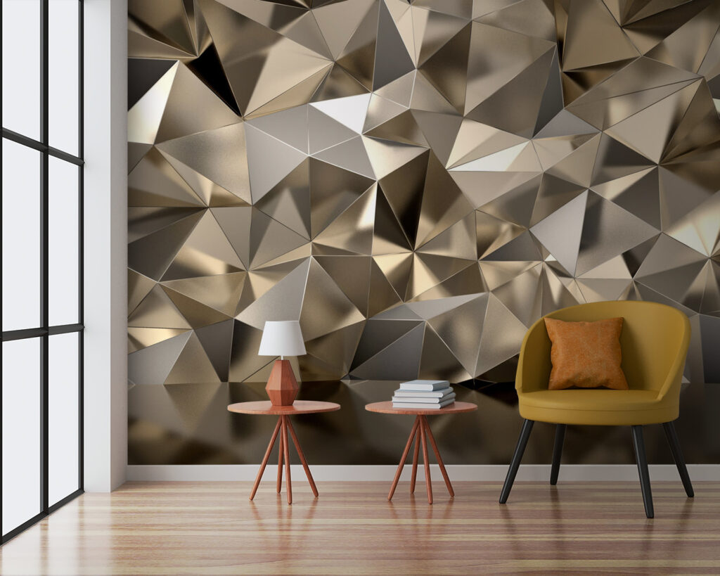 Gold facets above reflection — interior 5