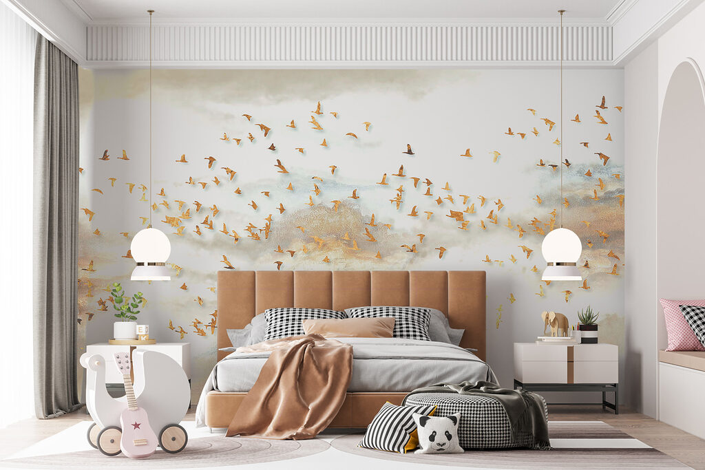 Golden birds over mist — interior 7