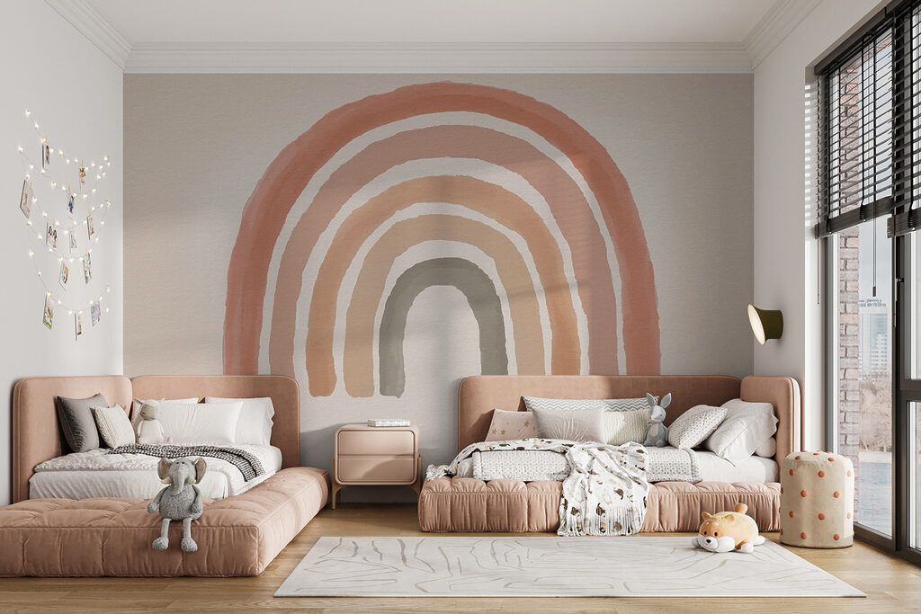 Rainbow in warm watercolour — interior 3