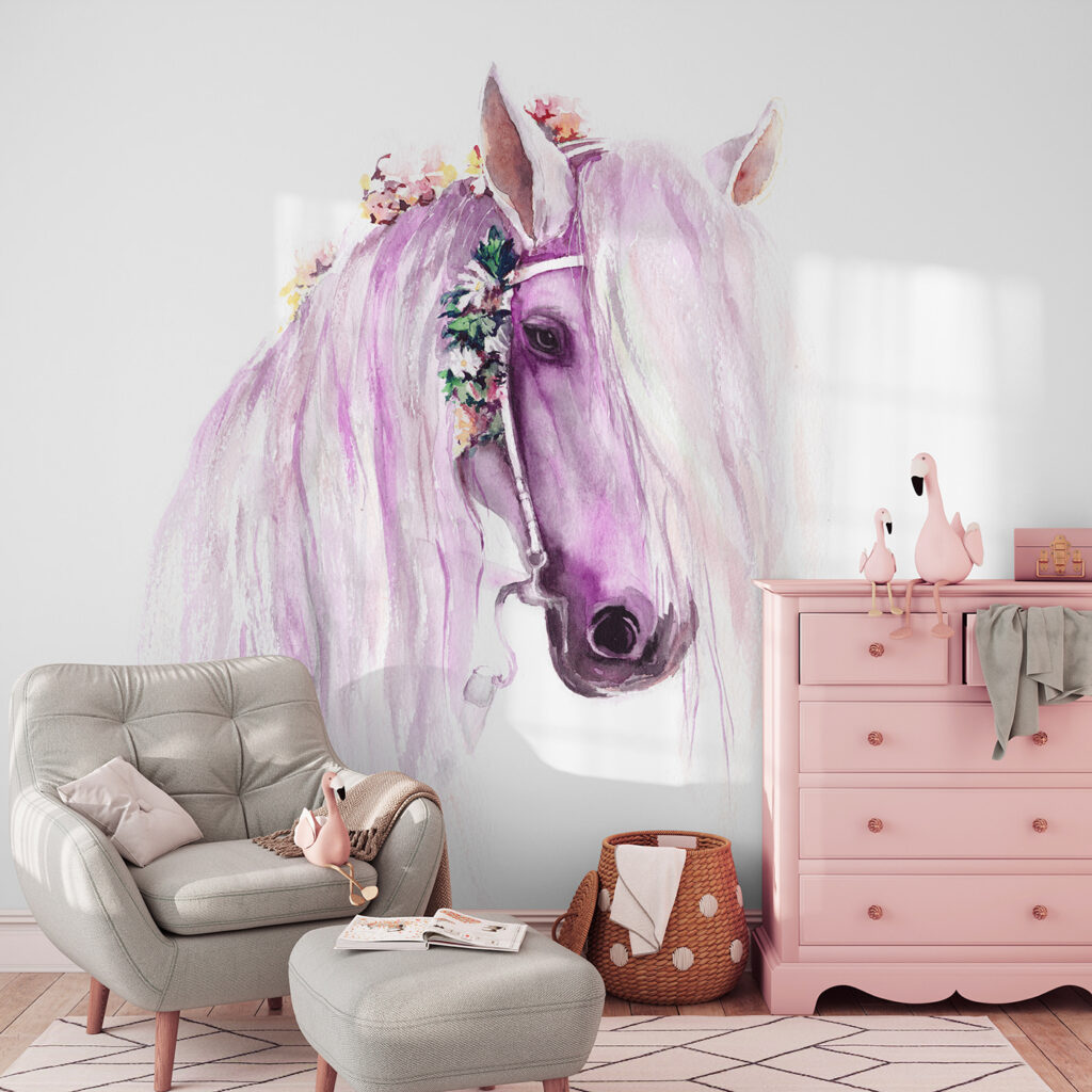 Horse in Watercolour in an interior
