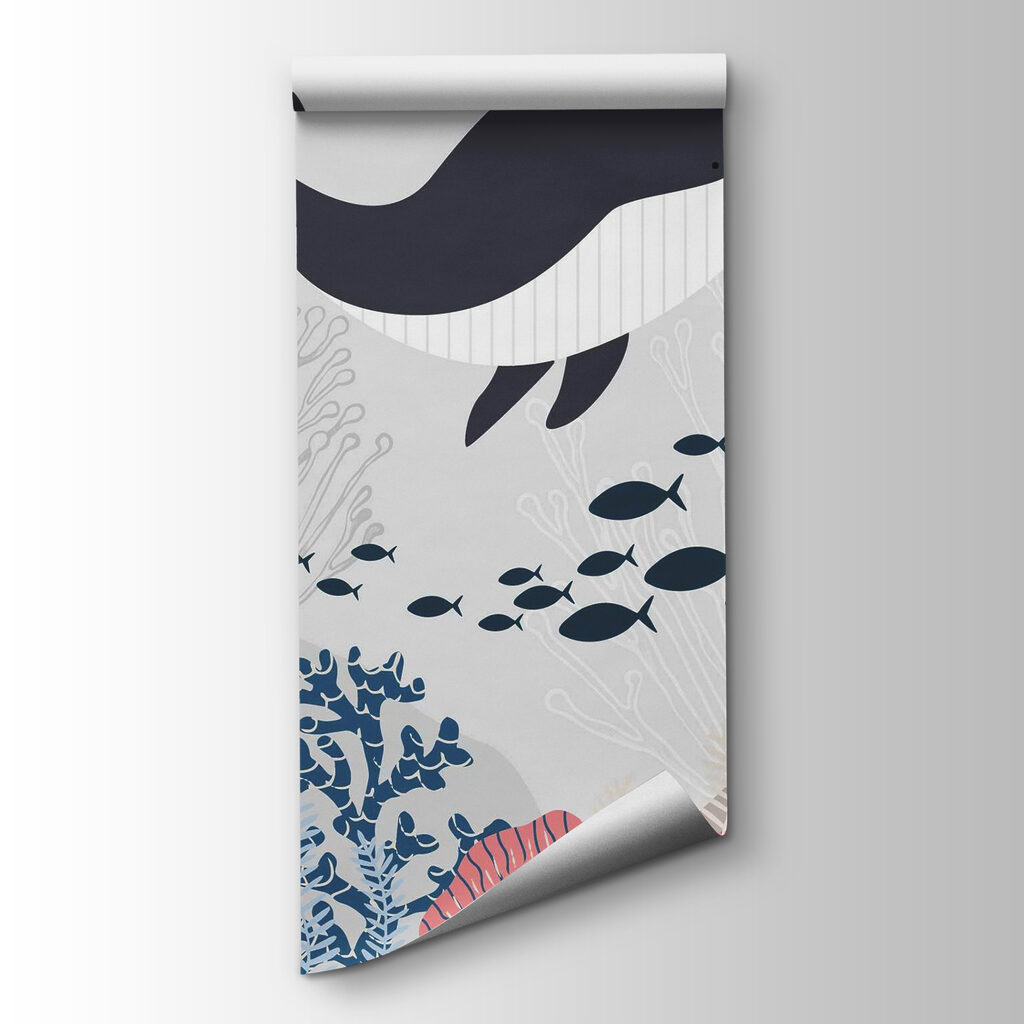 Whale above pastel corals — product view
