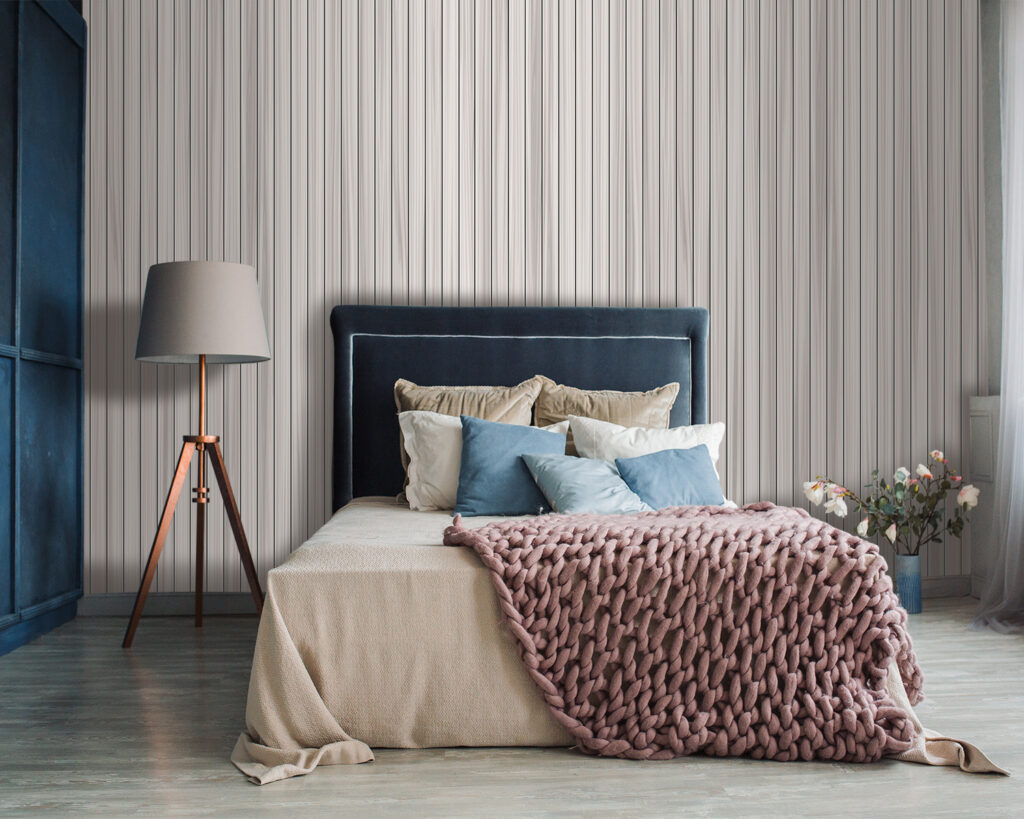 Vertical stripes on grey — interior 4