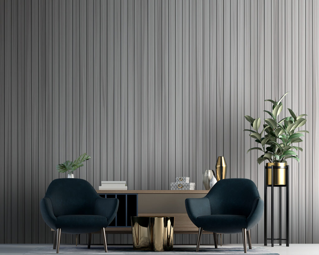Vertical stripes on grey — interior 6