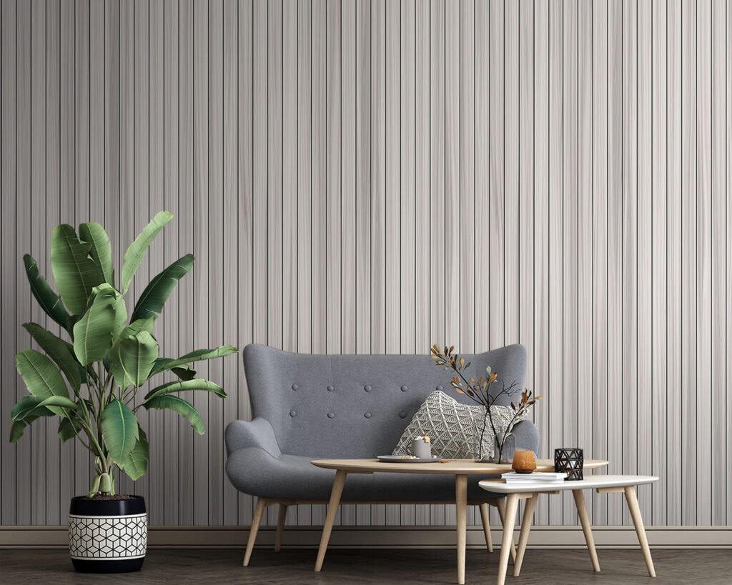 Vertical stripes on grey — interior 9