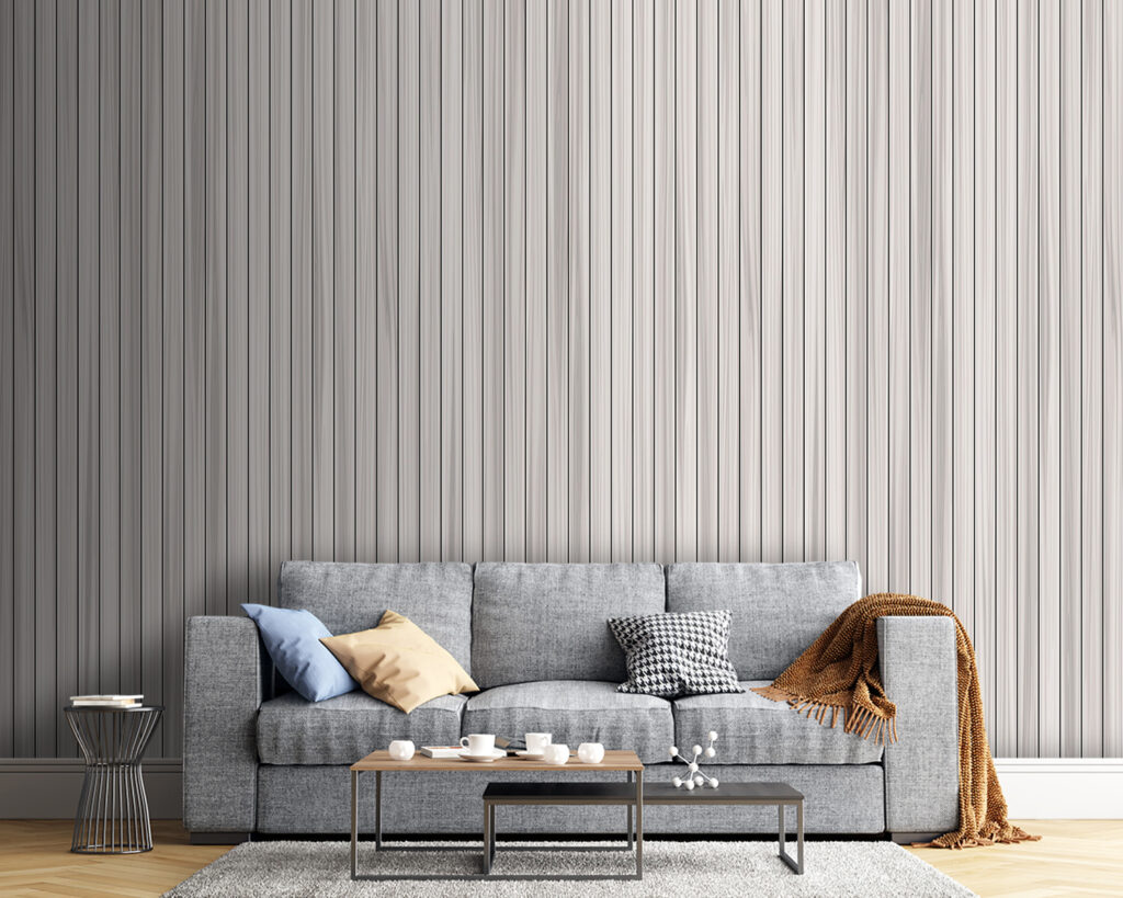 Vertical stripes on grey — interior 10