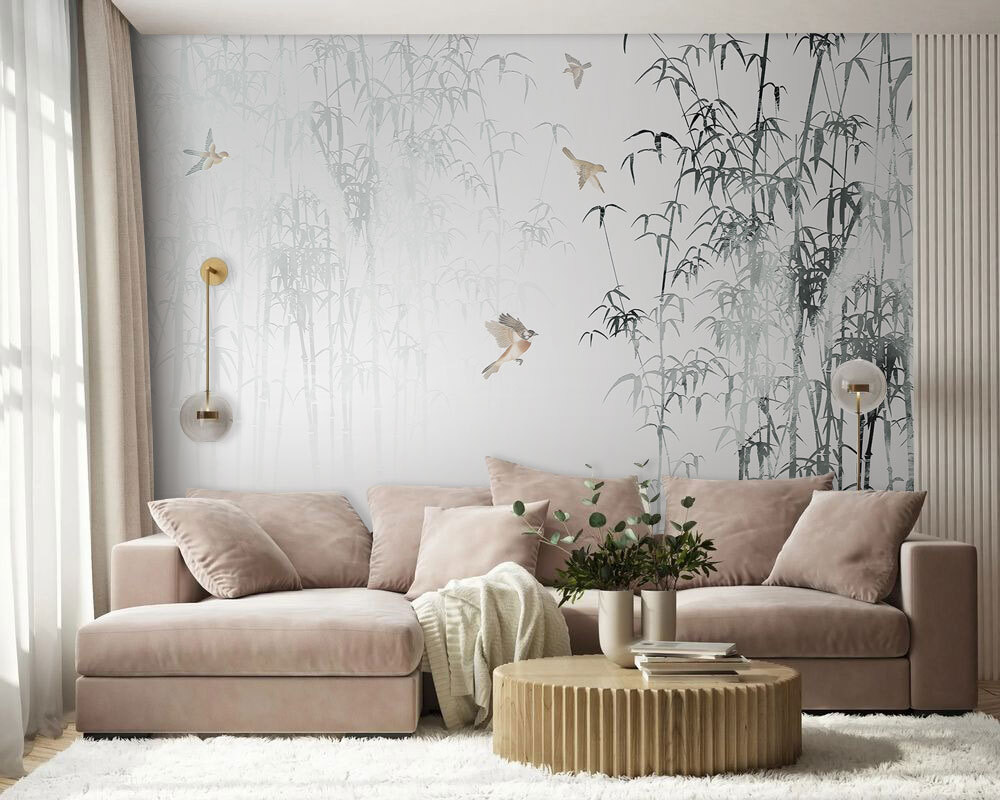 Birds among misty bamboo — interior 1