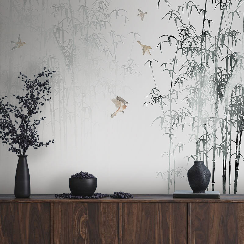 Birds among misty bamboo — interior 2