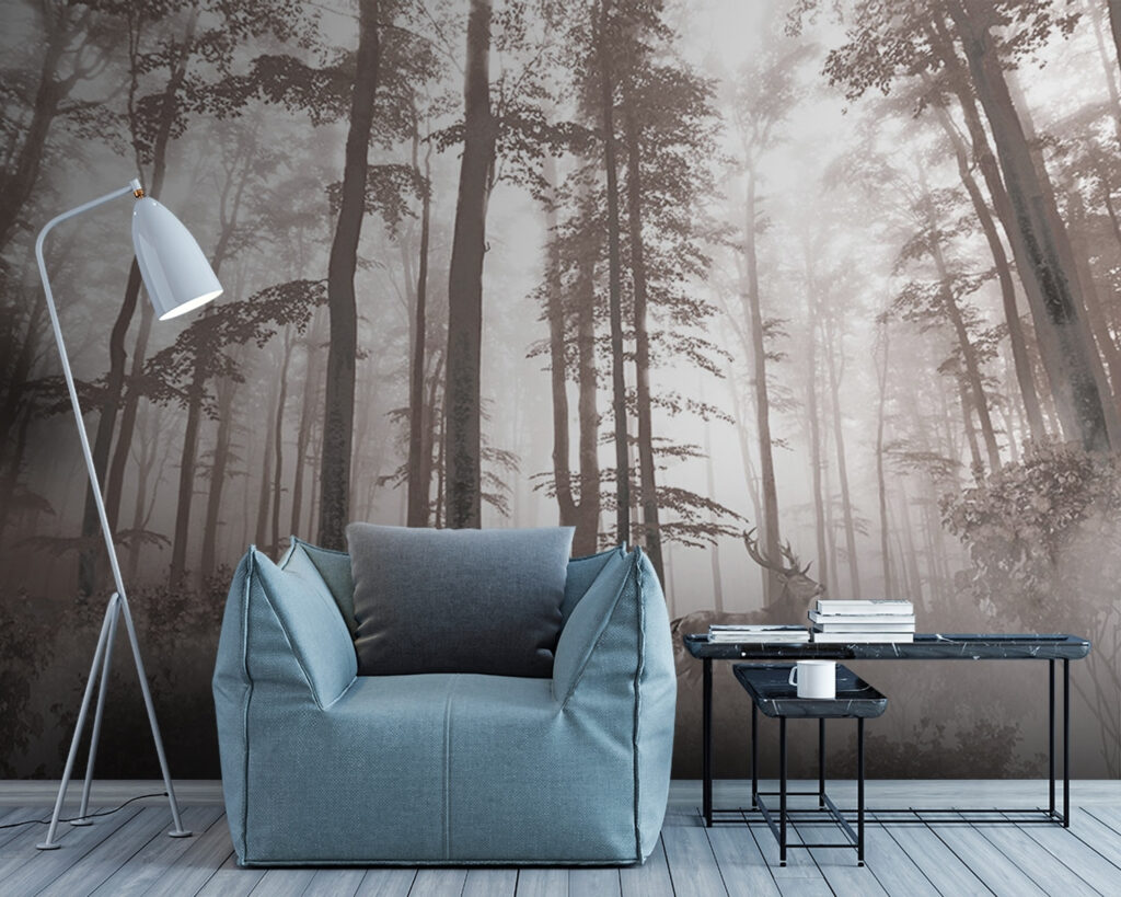 Deer among tall pines — interior 3
