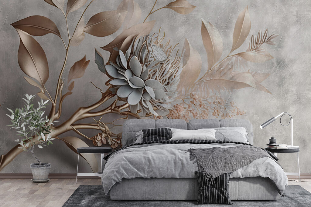Flower branch in relief — interior 4