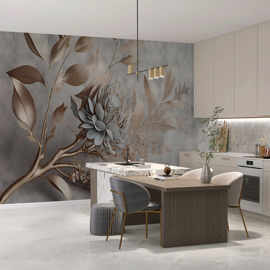 Flower branch in relief — interior 5