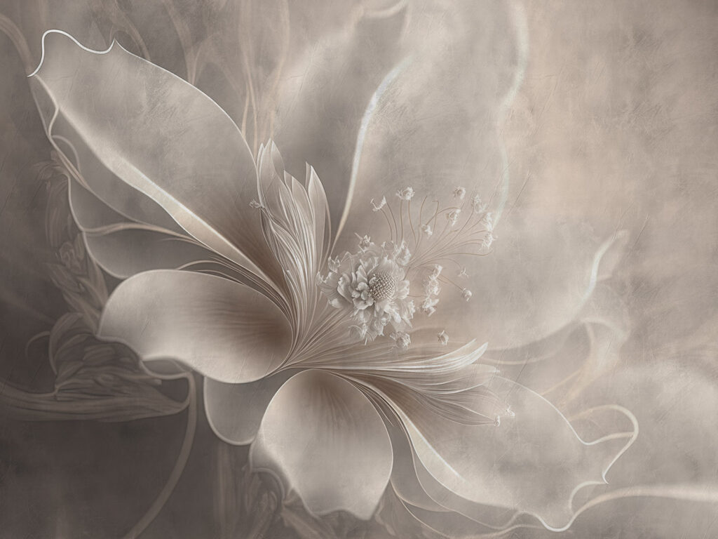 Flower in soft veils — full design