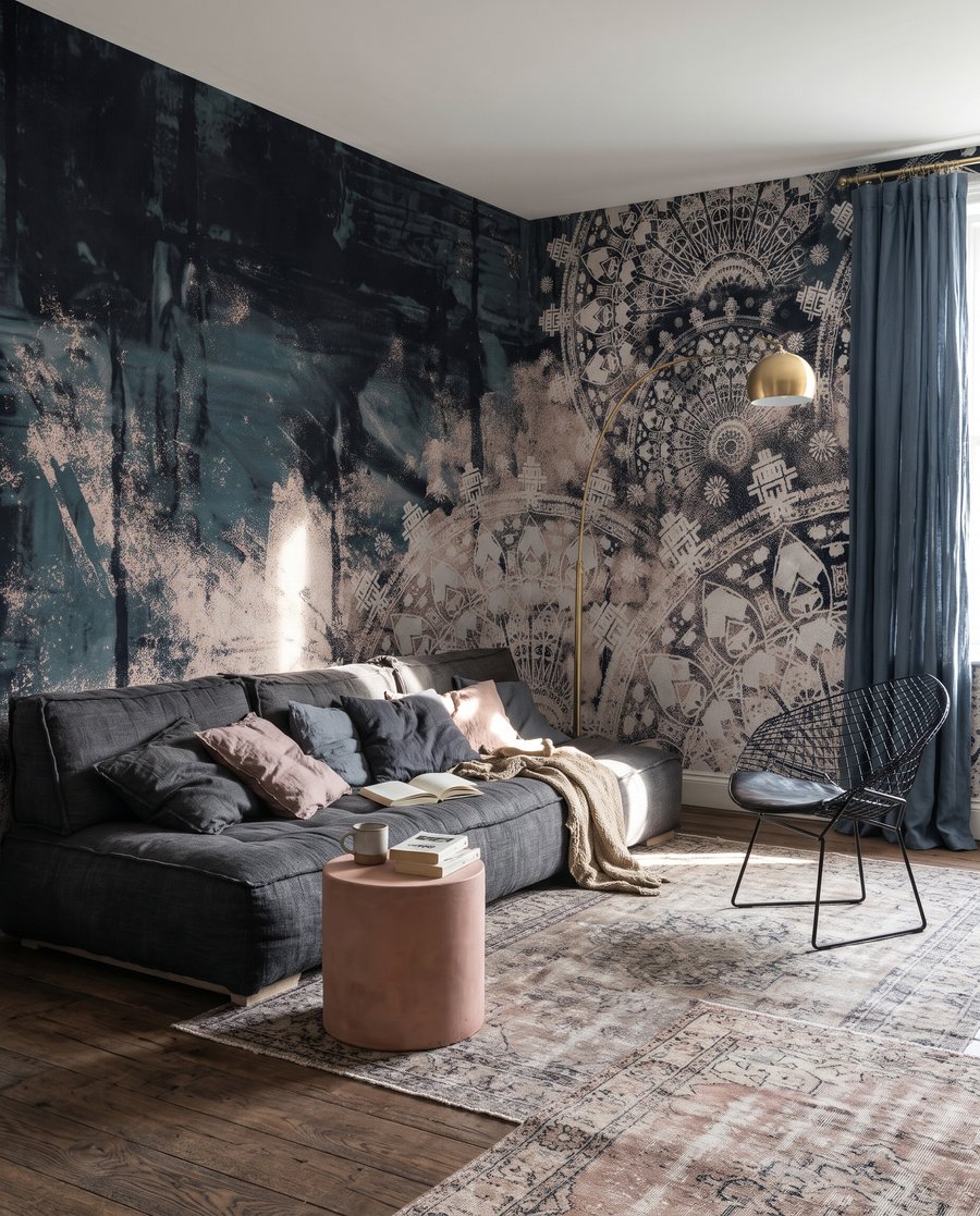 Lace circles on colour — interior 3