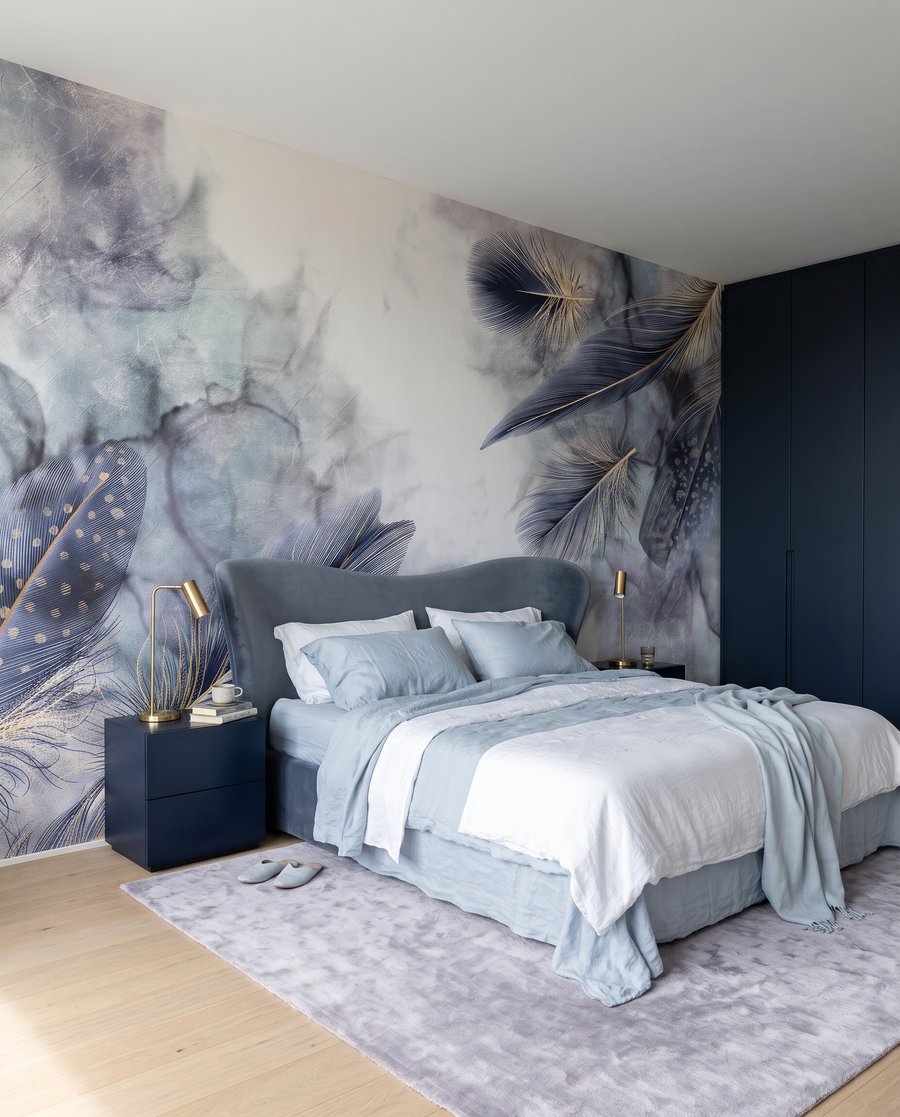 Feathers in Watercolour in an interior