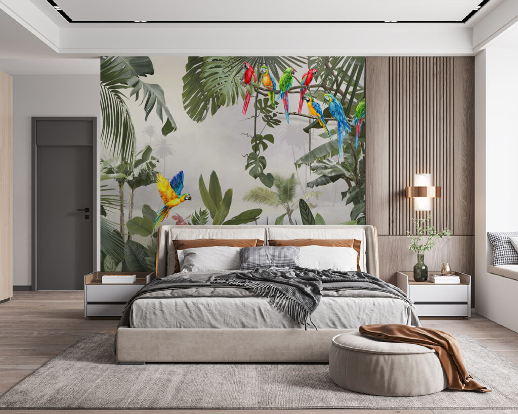 Parrots in light jungle — interior 2