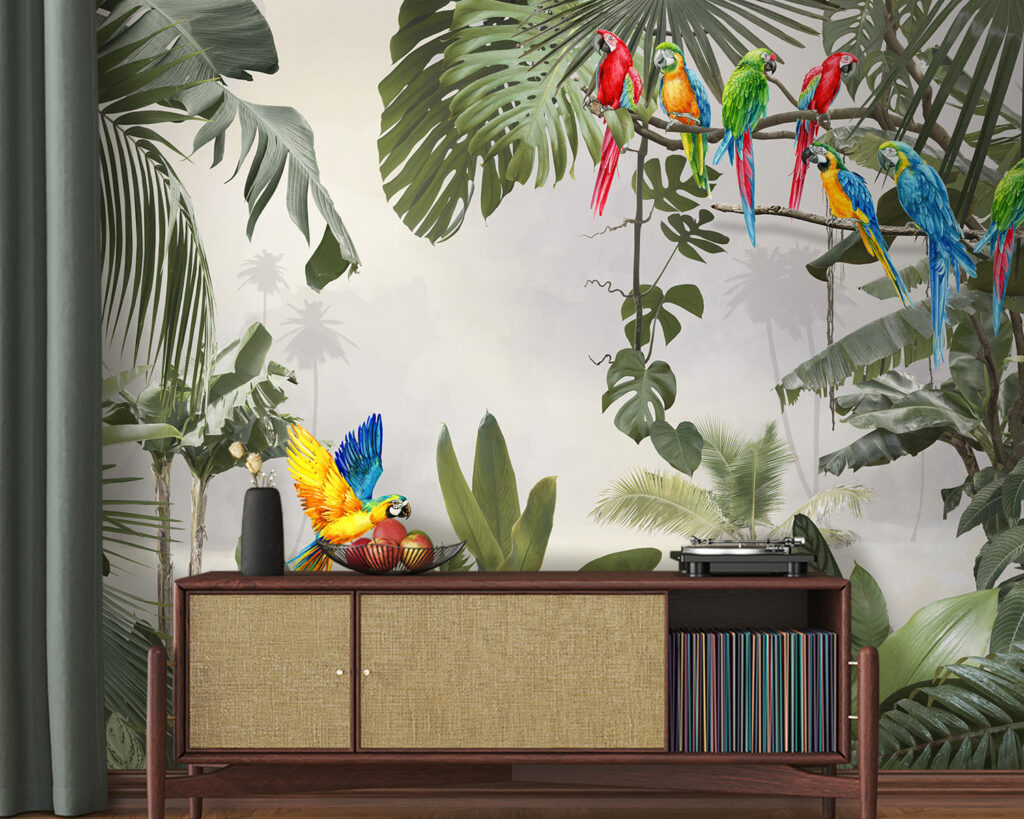 Parrots in light jungle — interior 3