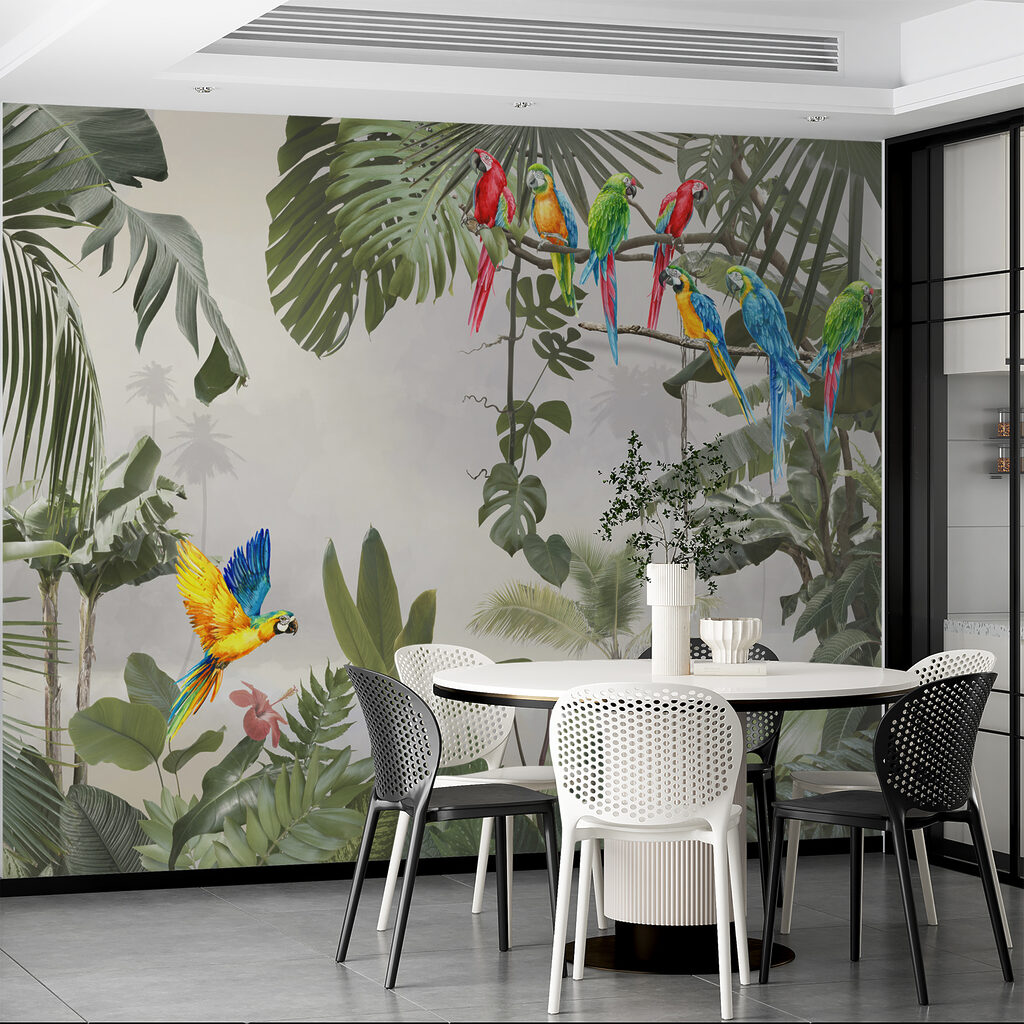 Parrots in light jungle — interior 4
