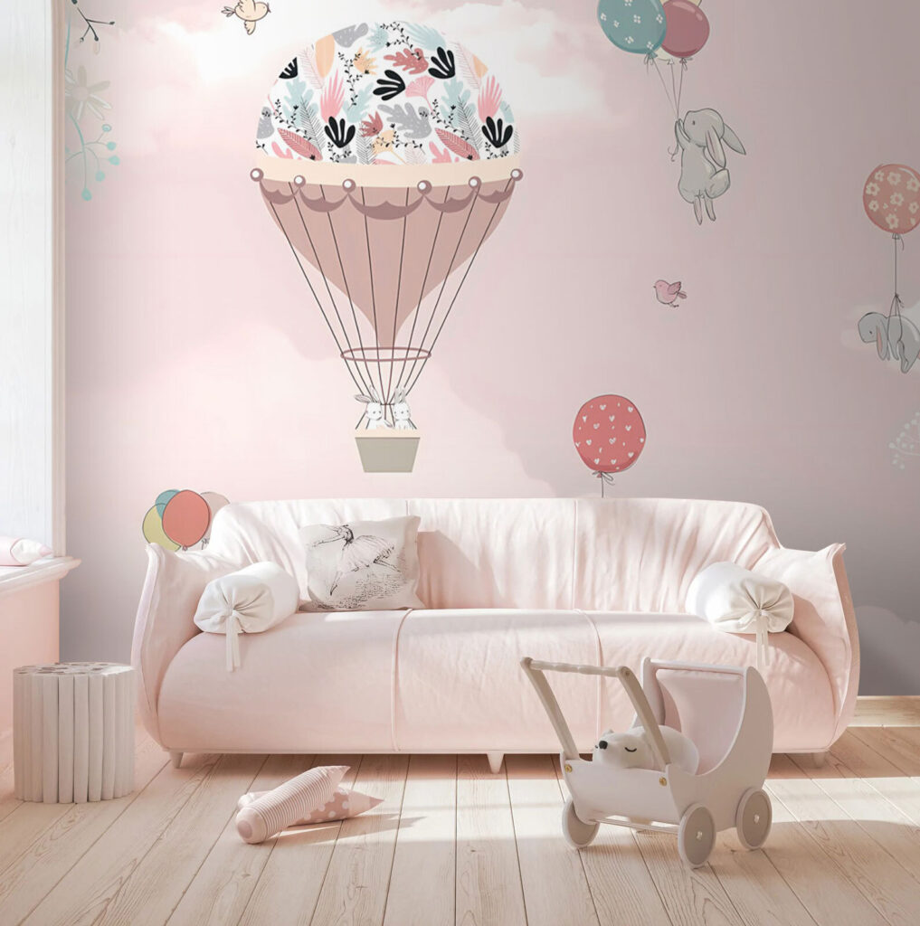 Animals in pink sky — interior 2